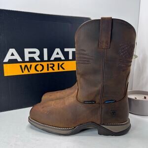 Ariat Athem Patroit H2O Comp Toe Leather Boot Distressed Brown Women 8.5B NWB